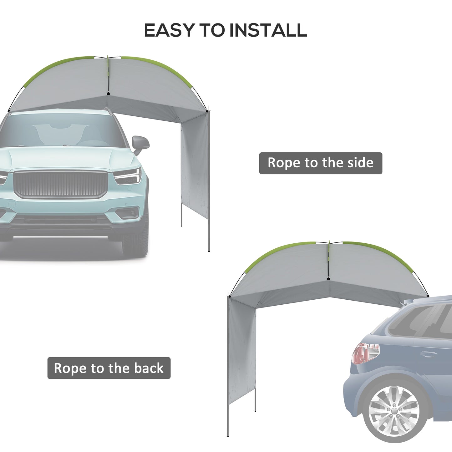 SUV Awning Tailgate Tent, Portable Car Awning with Side Wall, for Truck, RV, Van, Trailer and Overlanding Camping