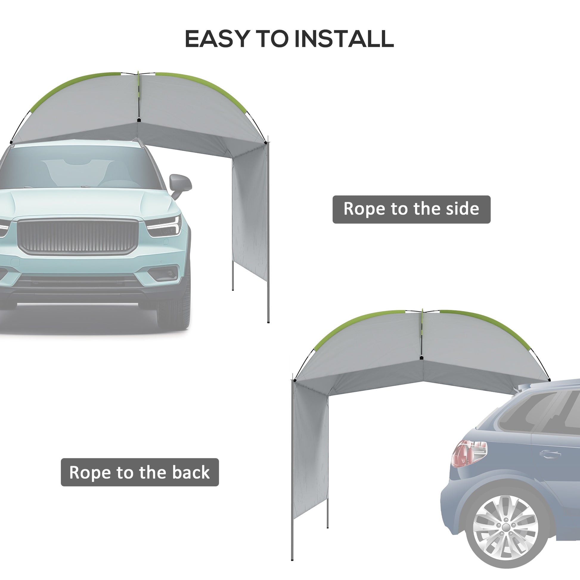 SUV Awning Tailgate Tent, Portable Car Awning with Side Wall, for Truck, RV, Van, Trailer and Overlanding Camping