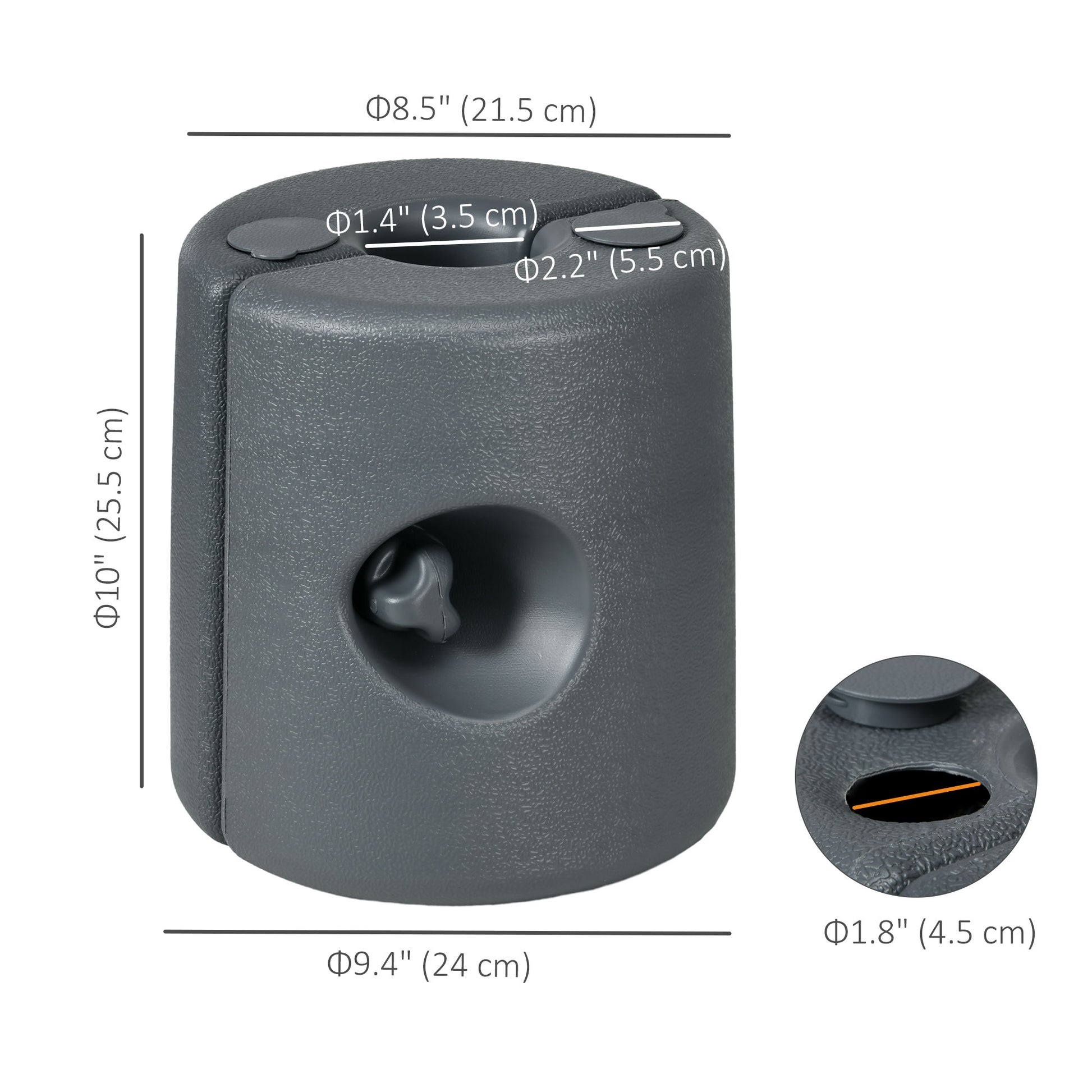 HDPE Tent Weights Set of 4, Canopy Weights, Filled with Water or Sand, 106 LBS, Light Grey