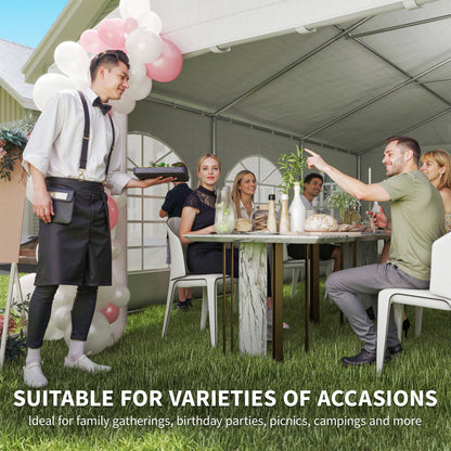 20' x 20' Heavy-duty Large Wedding Tent, Outdoor Carport Garage Party Tent, Patio Gazebo Canopy with Sidewall, White