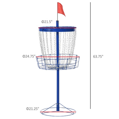 Soozier 24-Chain Portable Practice Basket for Disc Golf Target Stand Easy Assembly & Lightweight Basket w/ Carry Bag Deep Blue
