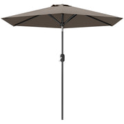 Patio Sun Umbrella, Outdoor Parasol with 6 Ribs, Dark Grey
