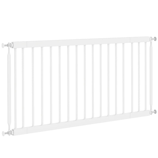 26"-37" Dog Gate, Adjustable Pet Gate, Fits 18" Tall with 2 Extension, Pressure Mount Kit for Stairs and Doorways, White
