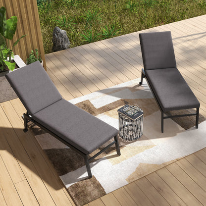 2-Piece Back and Seat Cushion Pillows Replacement, Patio Chair Cushions Set with Ties for Indoor Outdoor, Grey
