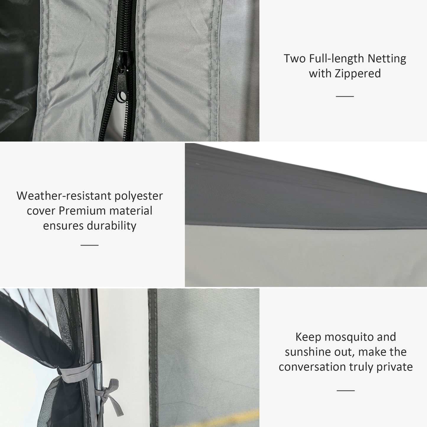 12' x 12' Hexagon Automatic Pop Up Screen Tents Camping Shelter Picnic Canopy with Mesh Sidewalls and Carry Bag, Grey