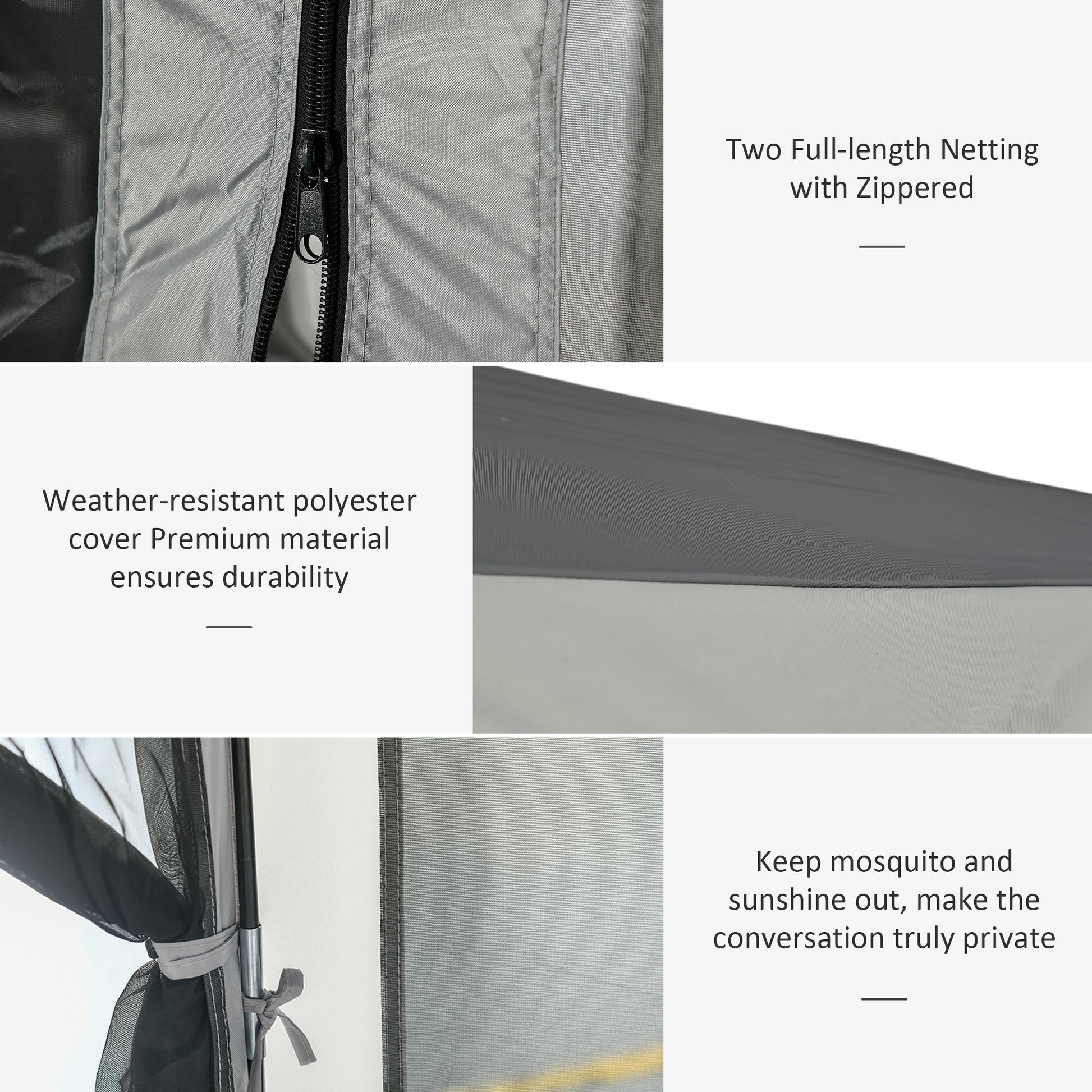 12' x 12' Hexagon Automatic Pop Up Screen Tents Camping Shelter Picnic Canopy with Mesh Sidewalls and Carry Bag, Grey