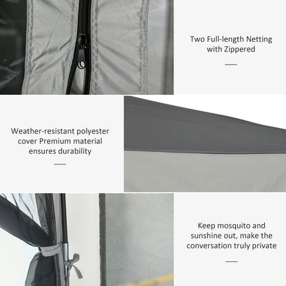 12' x 12' Hexagon Automatic Pop Up Screen Tents Camping Shelter Picnic Canopy with Mesh Sidewalls and Carry Bag, Grey