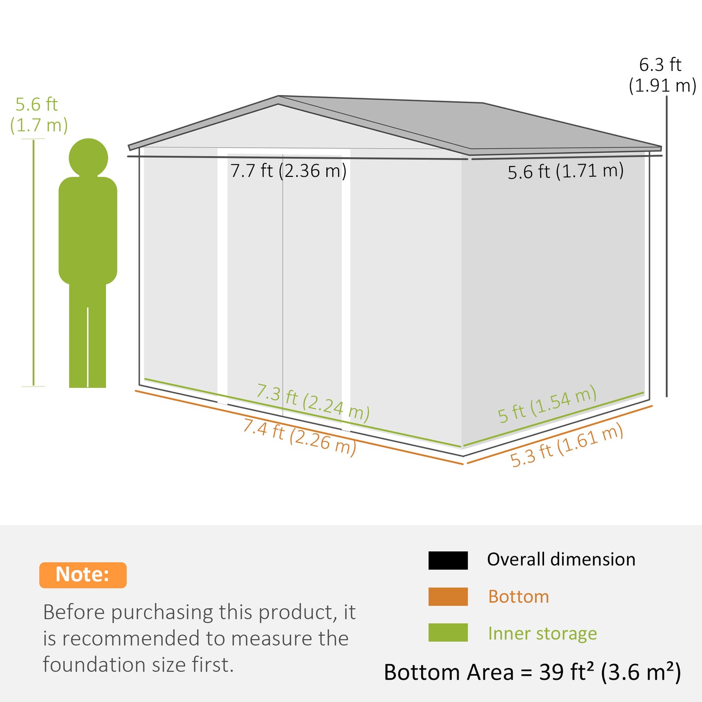 8' x 6' Outdoor Storage Shed, Metal Garden Tool Storage House with Lockable Sliding Doors and Vents, Light Grey