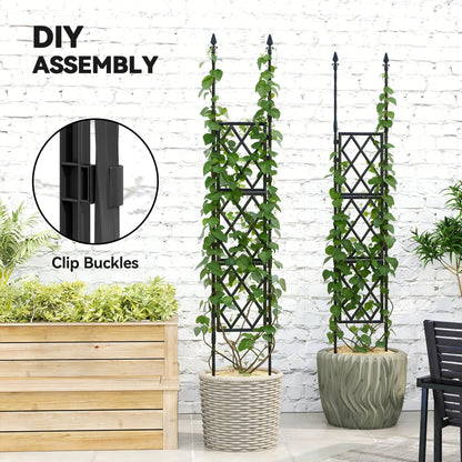 Foldable Garden Trellis, 33.5 x 77.6 Inch Lattice Climbing Support Trellis for Garden, DIY Assembly, Black