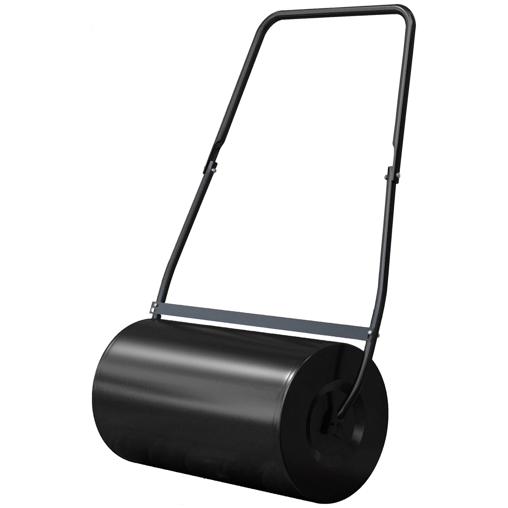 22" Push/Tow Behind Lawn Roller, Heavy Duty Sod Drum Roller Filled with 12 Gal Water/Sand, Grass Flattener for Yard, Patio, Park, Black