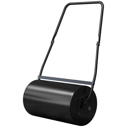 22" Push/Tow Behind Lawn Roller, Heavy Duty Sod Drum Roller Filled with 12 Gal Water/Sand, Grass Flattener for Yard, Patio, Park, Black