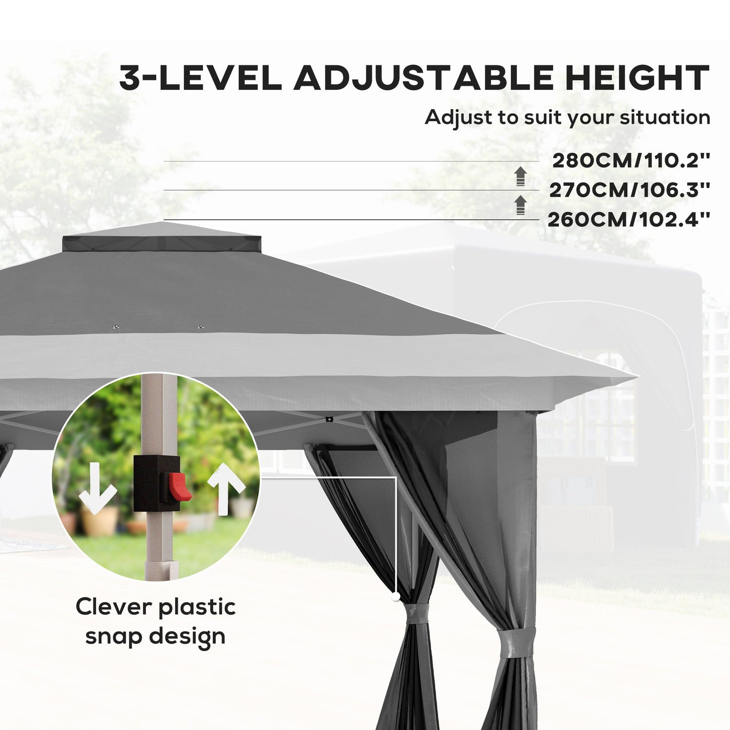 11.7' x 11.7' Pop Up Canopy Tent with Netting, UPF50+ Instant Sun Shelter with Wheeled Carry Bag and Sand Bags