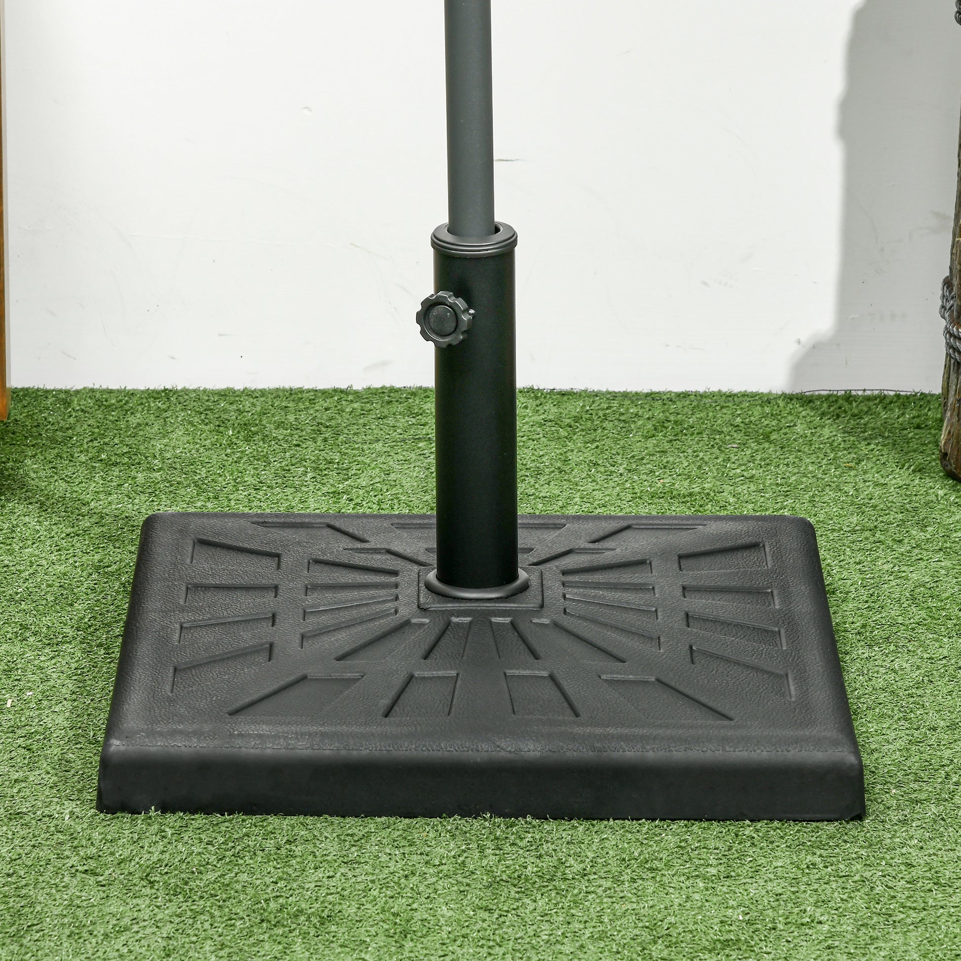 42 lb Heavy Duty Patio Umbrella Stand, 20" Resin Outdoor Umbrella Base, Square Market Umbrella Holder, Black