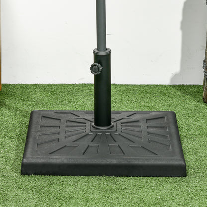 42 lb Heavy Duty Patio Umbrella Stand, 20" Resin Outdoor Umbrella Base, Square Market Umbrella Holder, Black