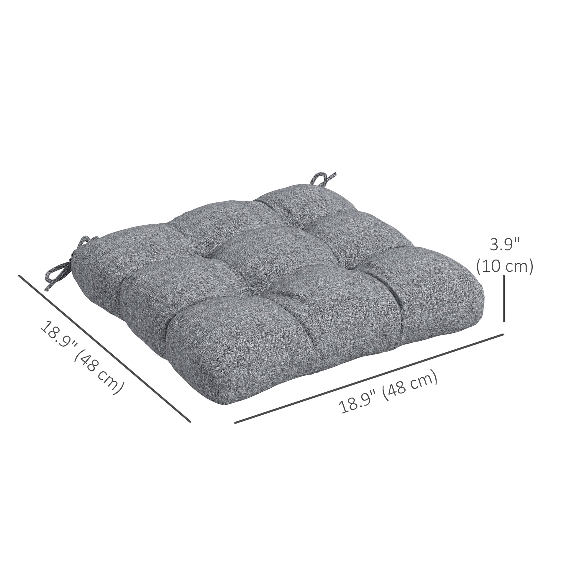 4-Piece Seat Cushion Pillows Replacement, Patio Chair Cushions Set with Ties for Indoor Outdoor