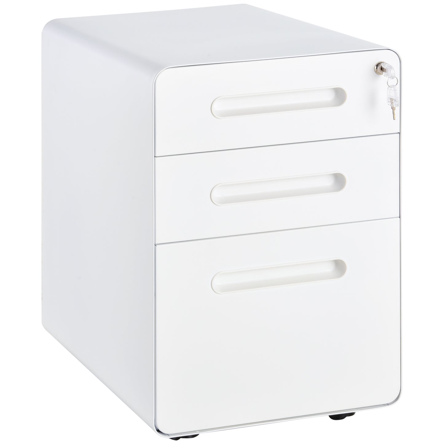 Lockable File Cabinet, Steel Filing Cabinet on Wheels for Legal, A4, Letter Size, Home Office