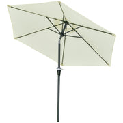 Patio Sun Umbrella, Outdoor Parasol with 6 Ribs, Cream White