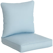 Patio Chair Cushions, Thick Deep Seat Outdoor Seat Cushion with Back Cushion, Light Blue