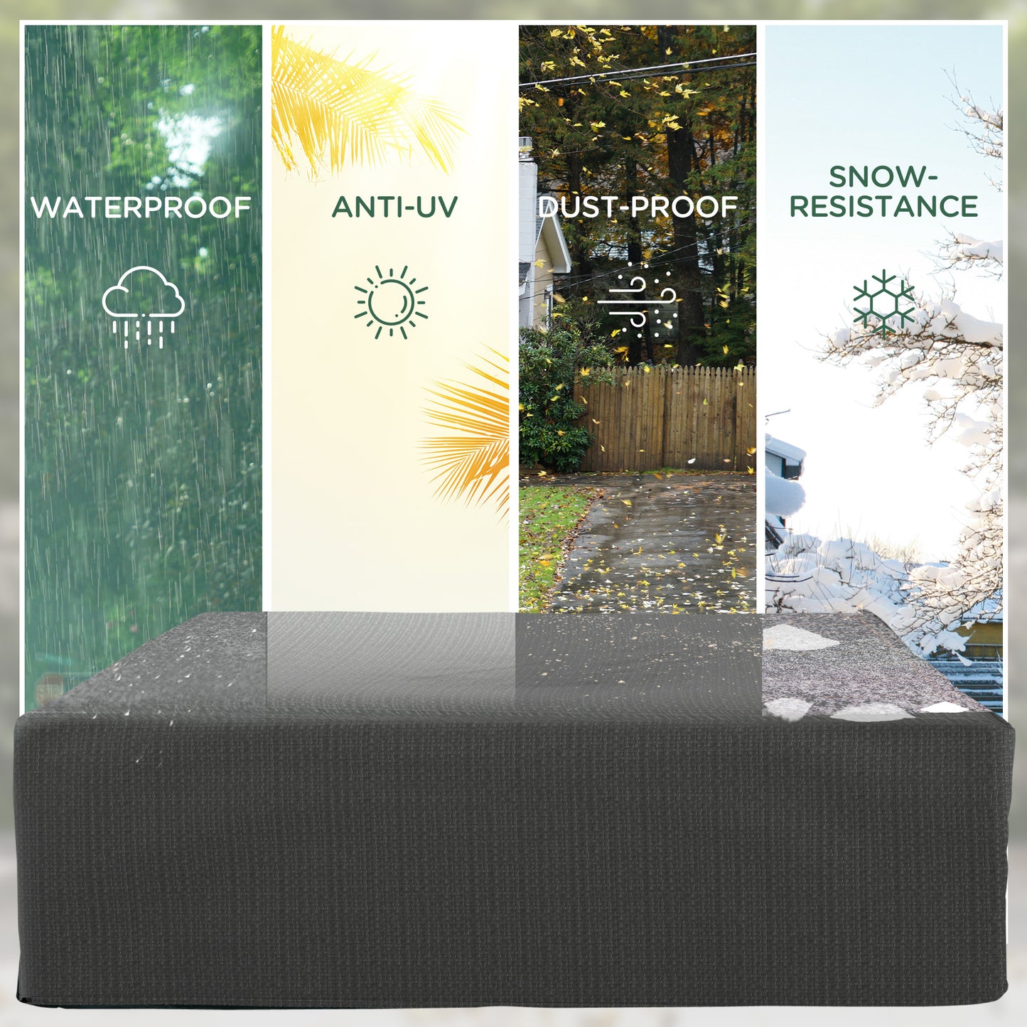 Large Patio Furniture Covers, Outdoor Furniture Covers, Garden Set Protector Waterproof Anti-UV Protection, Grey