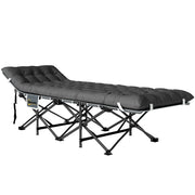 26.8" Wide Folding Bed, Camping Cot for Adults with Cushion, Carry Bag, Max Load 330 LBS, Dark Grey