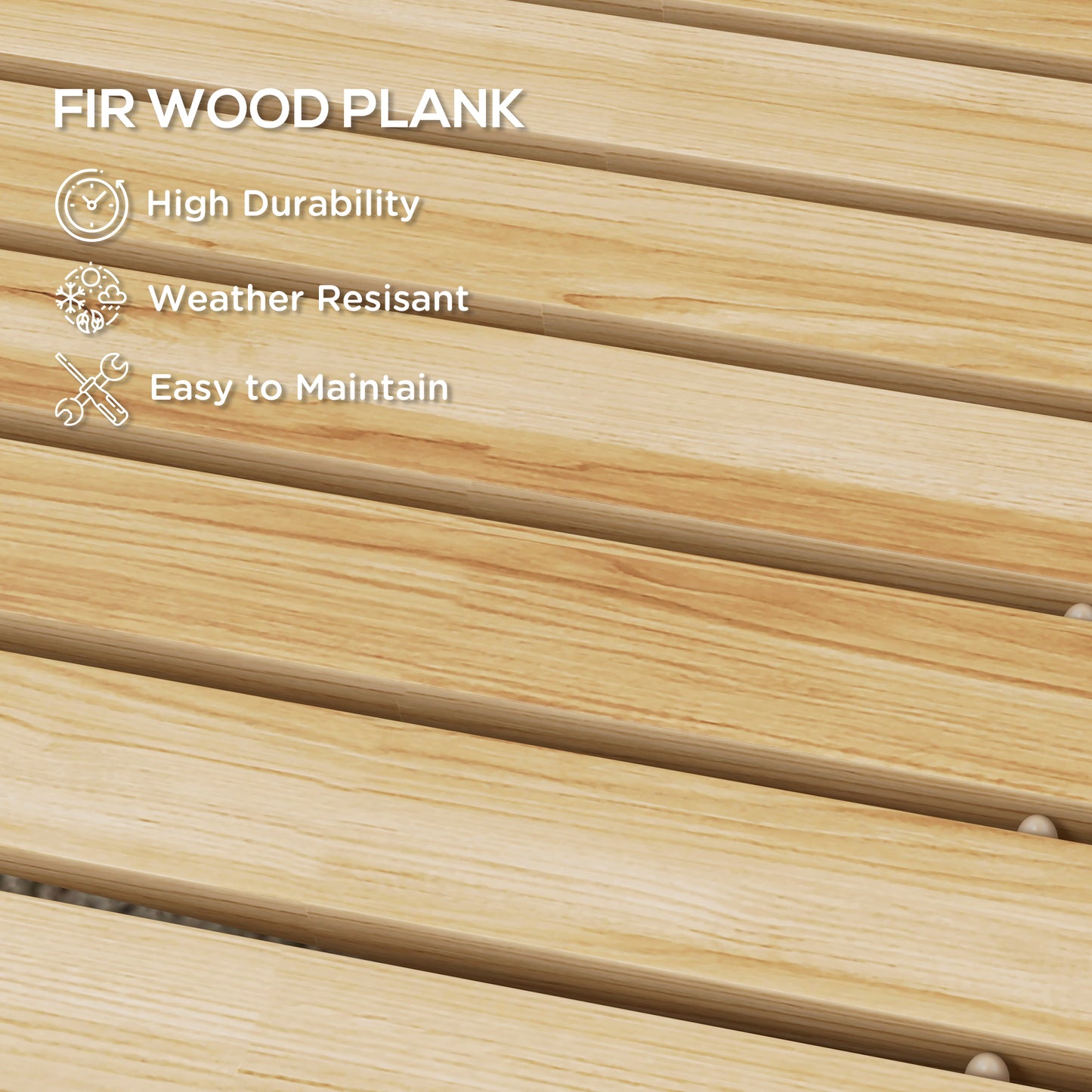 47" Wooden Garden Pathway, Outdoor Roll Out Straight Walkway, Garden Boardwalk for Wedding, Party, Natural Wood Finish