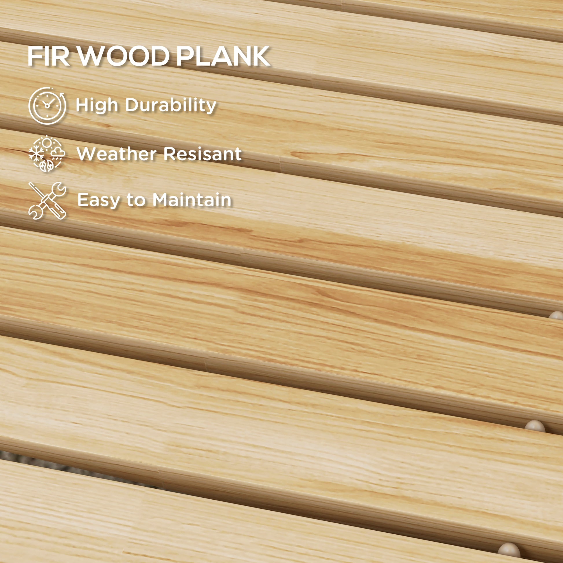 47" Wooden Garden Pathway, Outdoor Roll Out Straight Walkway, Garden Boardwalk for Wedding, Party, Natural Wood Finish