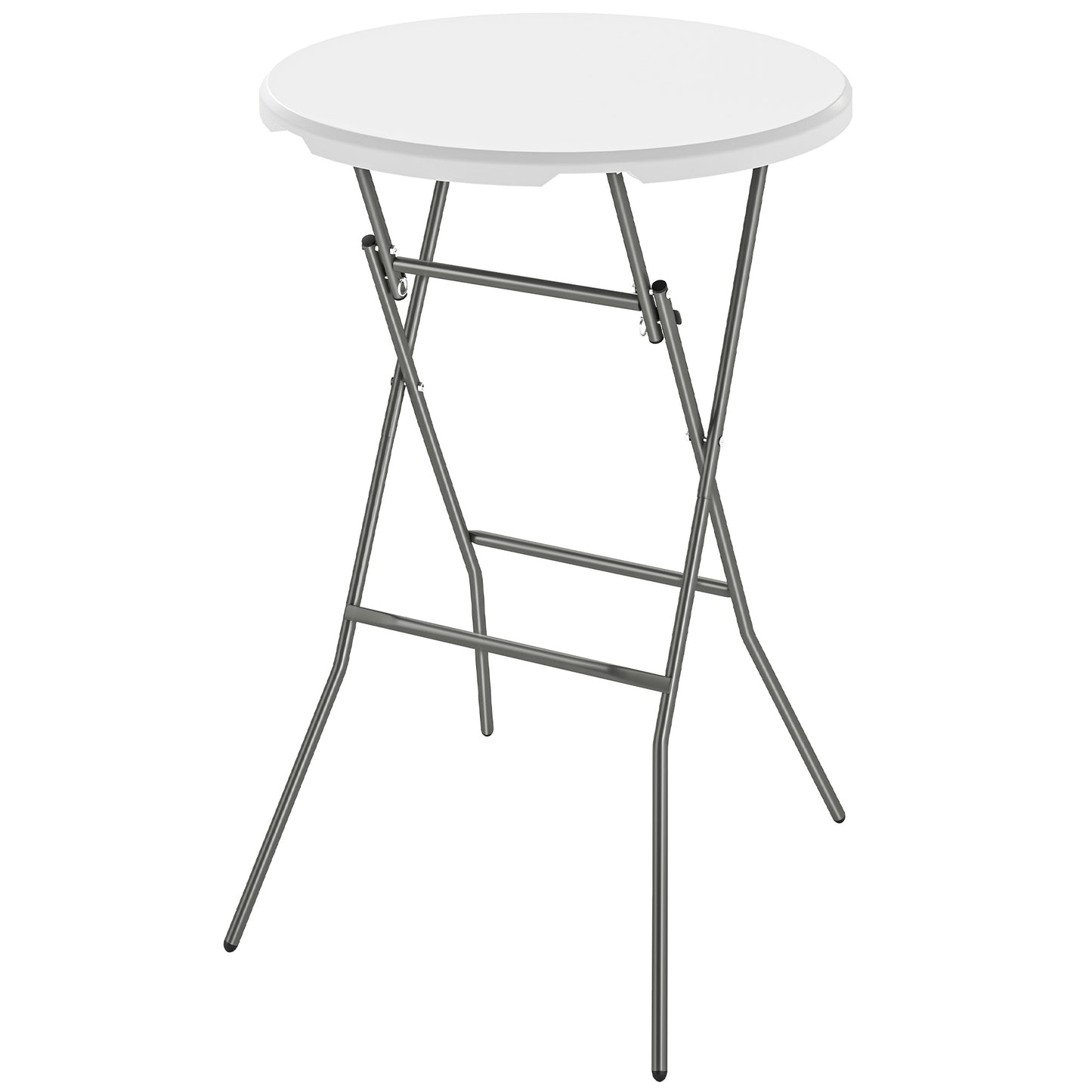 2.6ft Plastic Folding Picnic Table, Camping Table with Anti-Slip Foot Pads, White