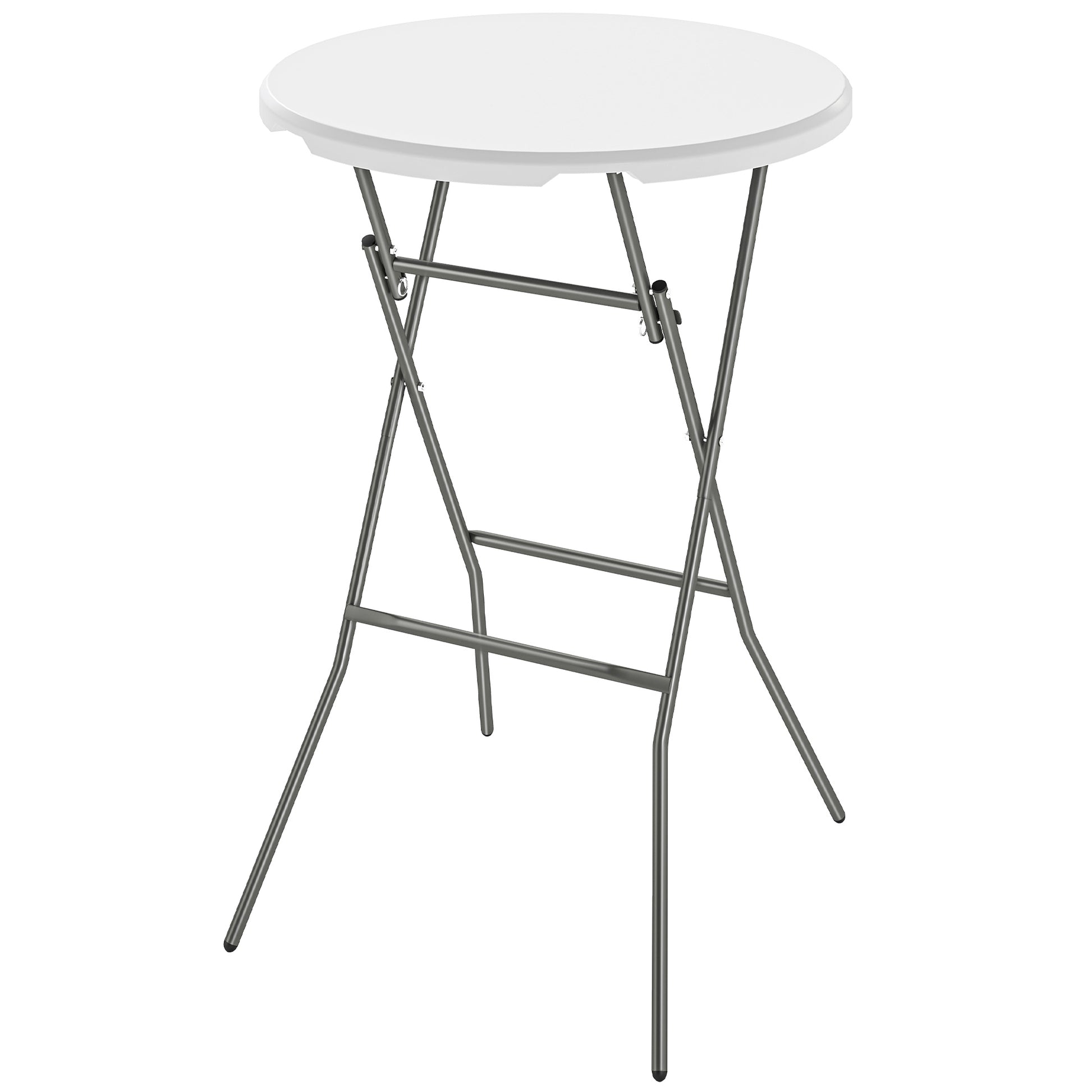 2.6ft Plastic Folding Picnic Table, Camping Table with Anti-Slip Foot Pads, White