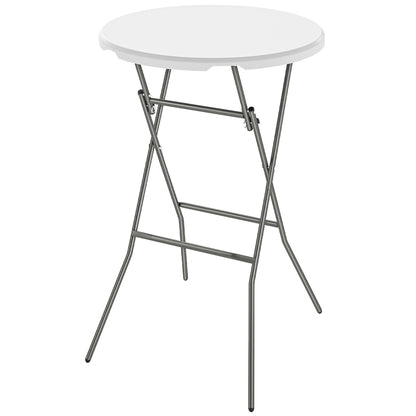2.6ft Plastic Folding Picnic Table, Camping Table with Anti-Slip Foot Pads, White