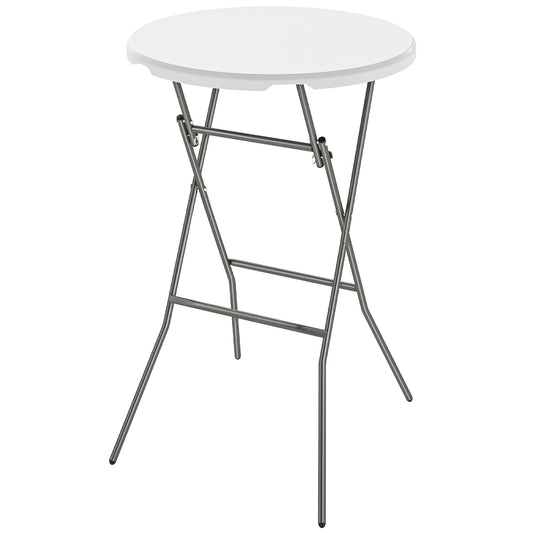 2.6ft Plastic Folding Picnic Table, Camping Table with Anti-Slip Foot Pads, White