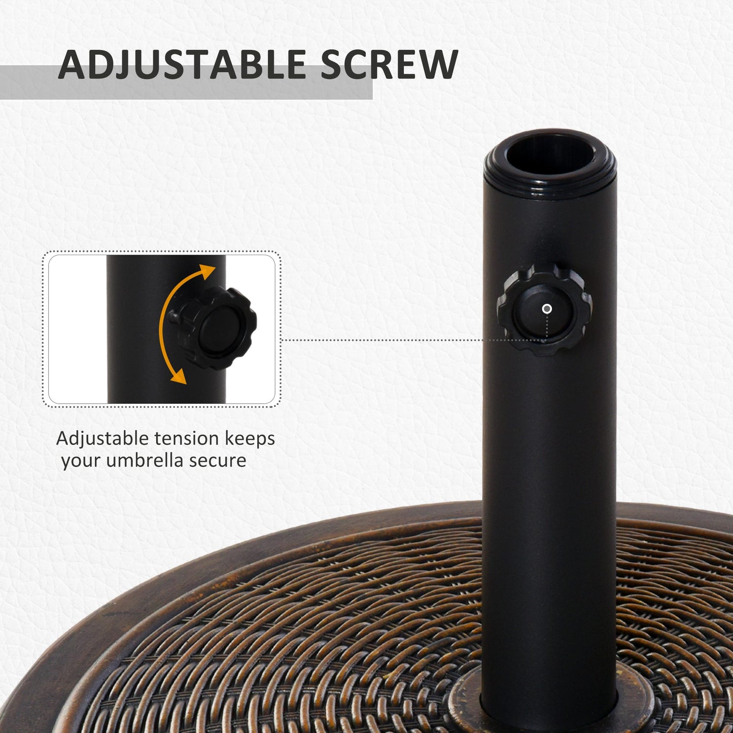 29LBS Offset Patio Umbrella Cement Base Stand Cantilever Parasol Holder Weight, Fits Φ1.4", Φ1.5", Φ1.9", Black
