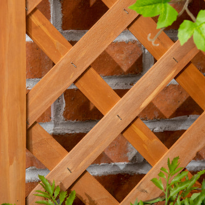 Raised Garden Bed with Trellis, Wooden Raised Planter Box with Corner Trellis, Outdoor Garden Bed for Patio & Balcony