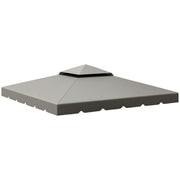 10' x 10' Gazebo Replacement Canopy, Gazebo Top Cover with Double Vented Roof for Garden Patio Outdoor TOP ONLY, Grey