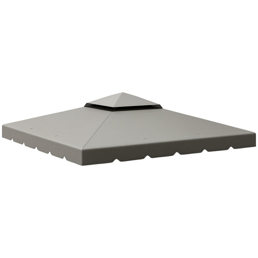 10' x 10' Gazebo Replacement Canopy, Gazebo Top Cover with Double Vented Roof for Garden Patio Outdoor TOP ONLY, Grey