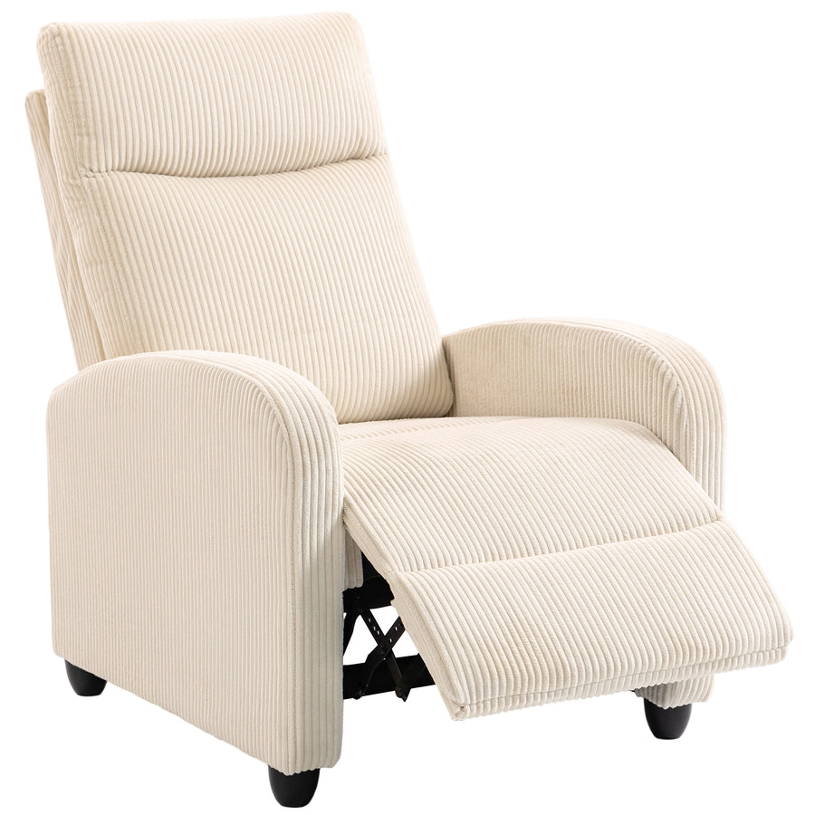 Fabric Recliner Chair Manual Home Theater Seating Single Reclining Sofa Chair with Padded Seat for Living Room, Beige