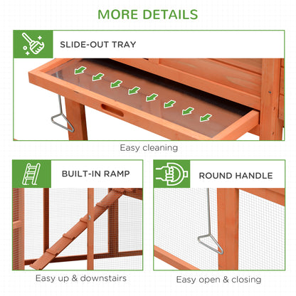 82" Deluxe Chicken Coop Wooden Hen House Rabbit Hutch Poultry Cage Pen Backyard with Run and Nesting Box
