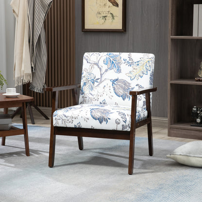 Modern Accent Chairs with Cushioned Seat, Upholstered Linen-Feel Armchair for Bedroom, Living Room, Multicolored