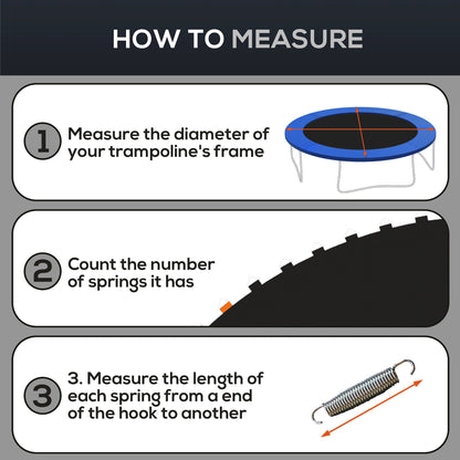 Soozier Trampoline Mat Replacement with Spring Pull Tool and 72 V-Hooks, Fits 12ft Trampoline, Using 5.5" Springs, Black