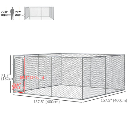 172.2 Sq. Ft. Dog Playpen Outdoor with Galvanized Steel Frame, for Small and Medium Dogs, 13' L x 13' W x 5.9' H