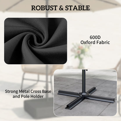 Garden Parasol Base 176 lbs Sand Filled Heavy Duty Stand for Cantilever Umbrellas and 1.89" Poles Black
