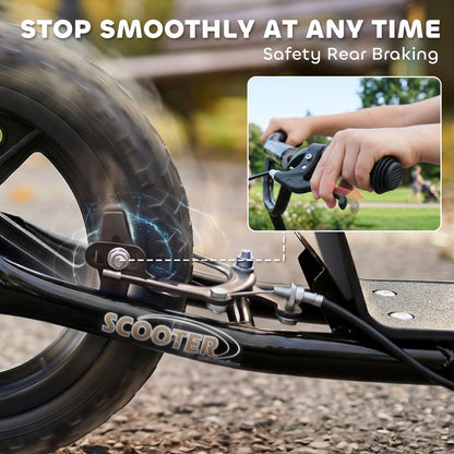 Adjustable Kids Pro Stunt Scooter Children Street Bike Bicycle Ride On with 12” Tire (Black)