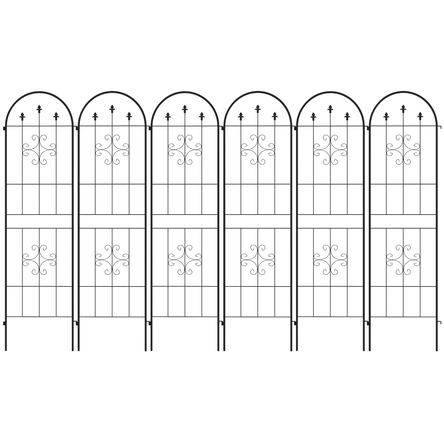 Metal Trellis Set of 6, Garden Trellis for Climbing Plants Support Frames, Arrow Design