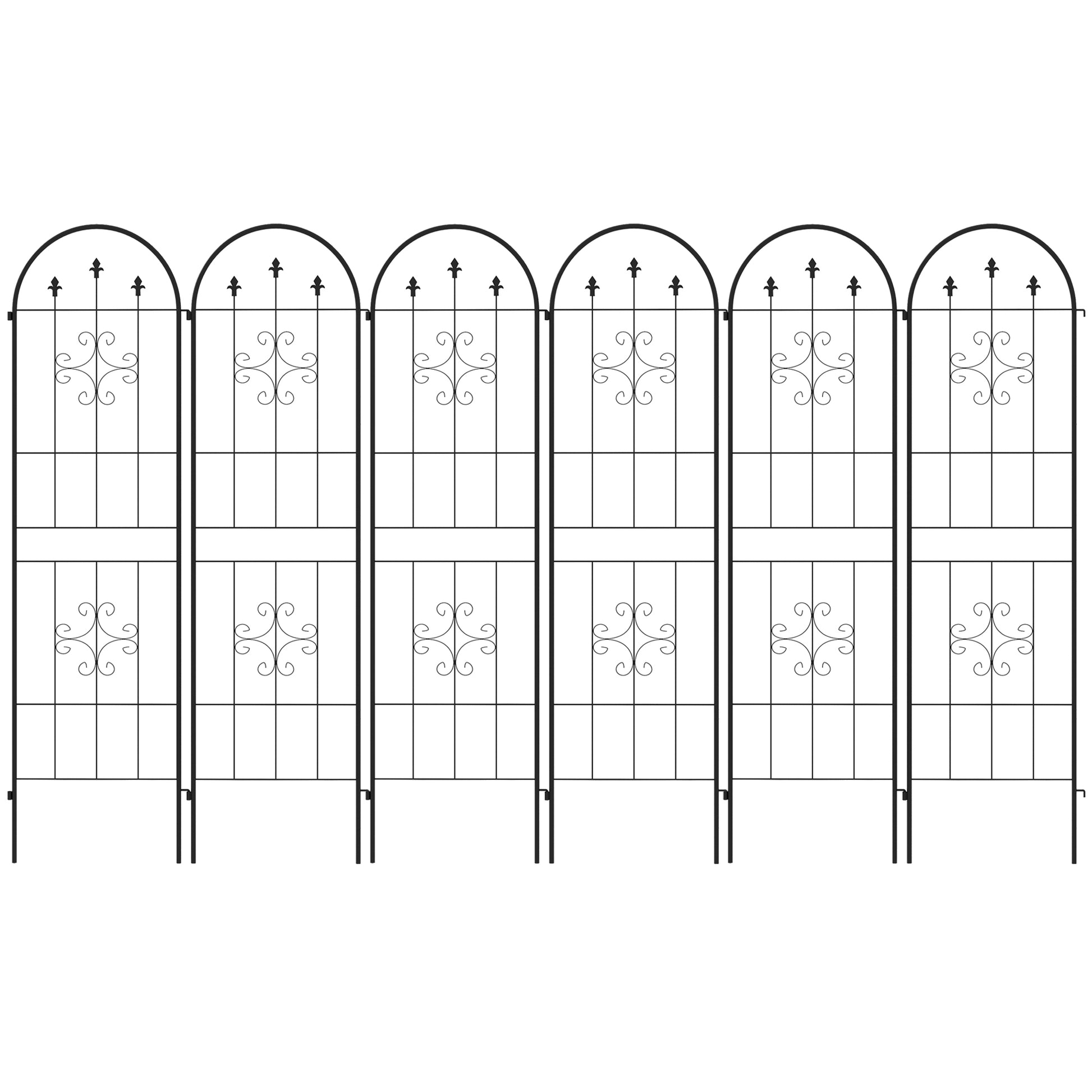 Metal Trellis Set of 6, Garden Trellis for Climbing Plants Support Frames, Arrow Design