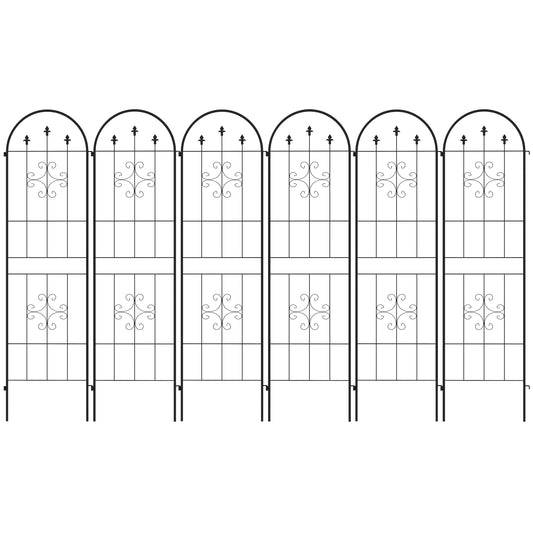 Metal Trellis Set of 6, Garden Trellis for Climbing Plants Support Frames, Arrow Design