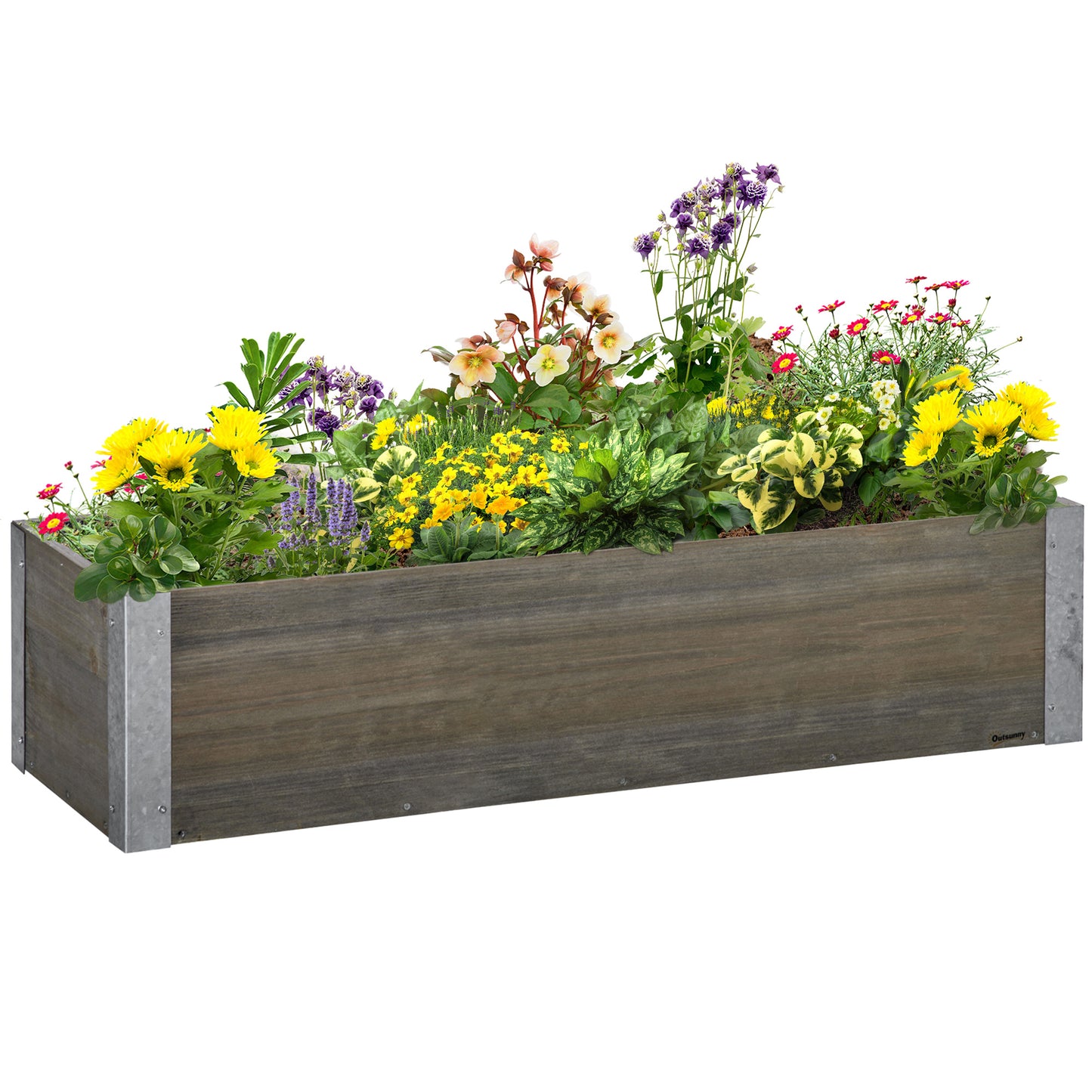 3' x 1' Raised Garden Bed Elevated Wooden Planter Box Outdoor for Backyard, Patio to Grow Vegetables, Herbs, and Flowers, Light Grey