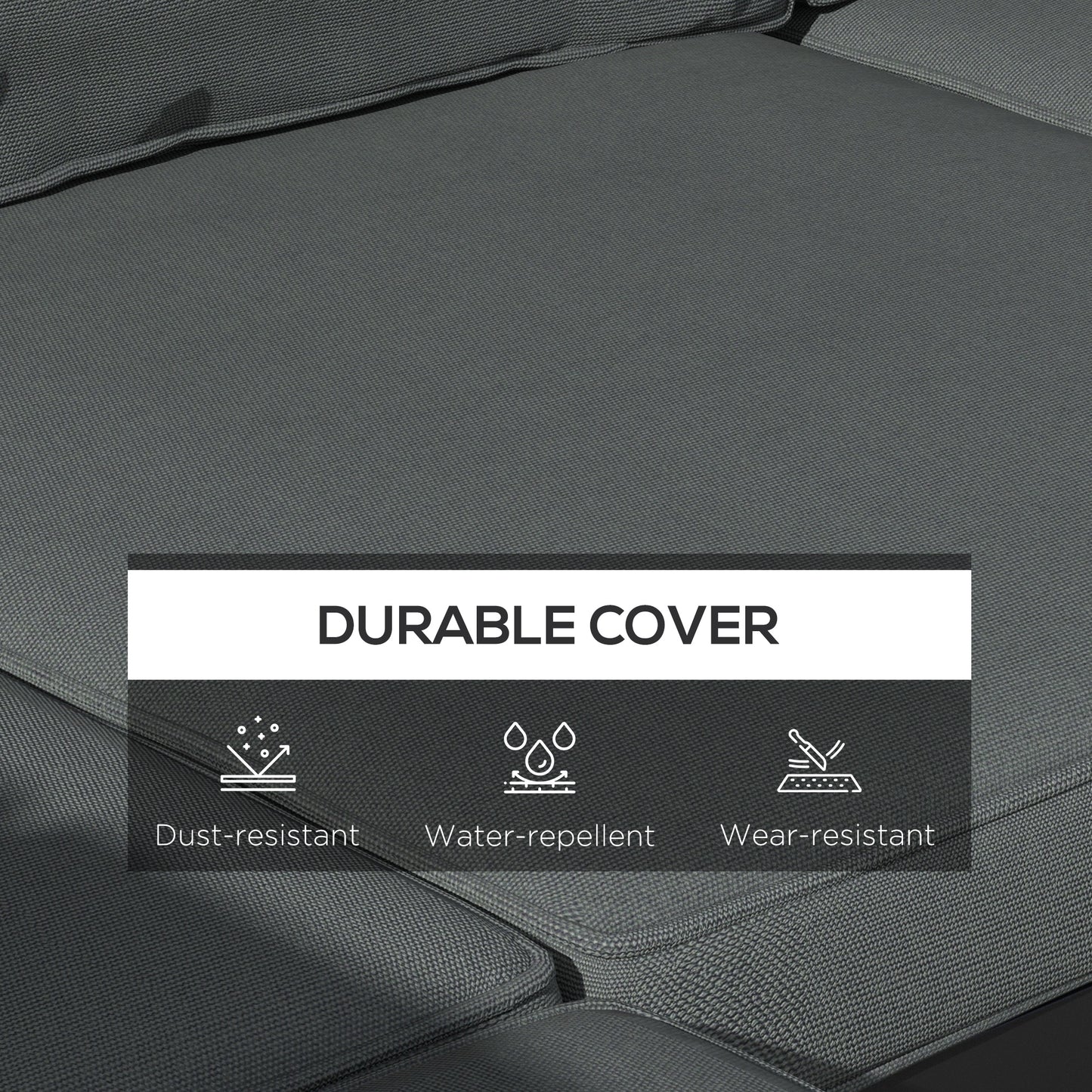 Replacement Cushions for Rattan Furniture, 14 Piece Outdoor Seat Cushion Pad for Patio Set, 7 Seat and 7 Back, Grey