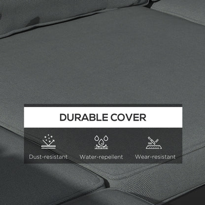 Replacement Cushions for Rattan Furniture, 14 Piece Outdoor Seat Cushion Pad for Patio Set, 7 Seat and 7 Back, Grey