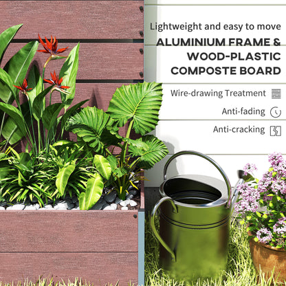 Raised Garden Bed with Trellis, Freestanding Elevated Planter Box for Climbing Vines, 28" x 15" x 59", Light Brown