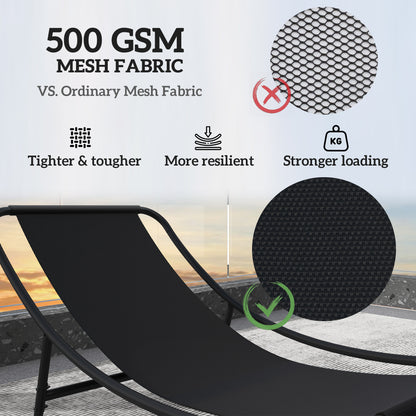 Outdoor Patio Rocking Chair with Cushion, Steel Frame Balcony Chair with Mesh Deep Seat for Porch, Garden, Grey