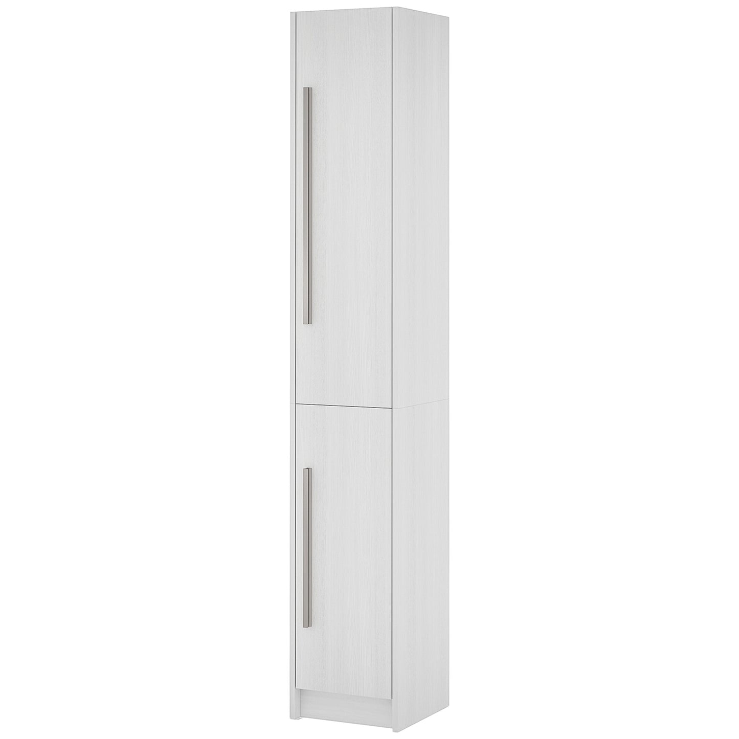 Freestanding Tall Bathroom Storage Cabinet with Adjustable Shelves, Bathroom Organizer, White Wood Grain